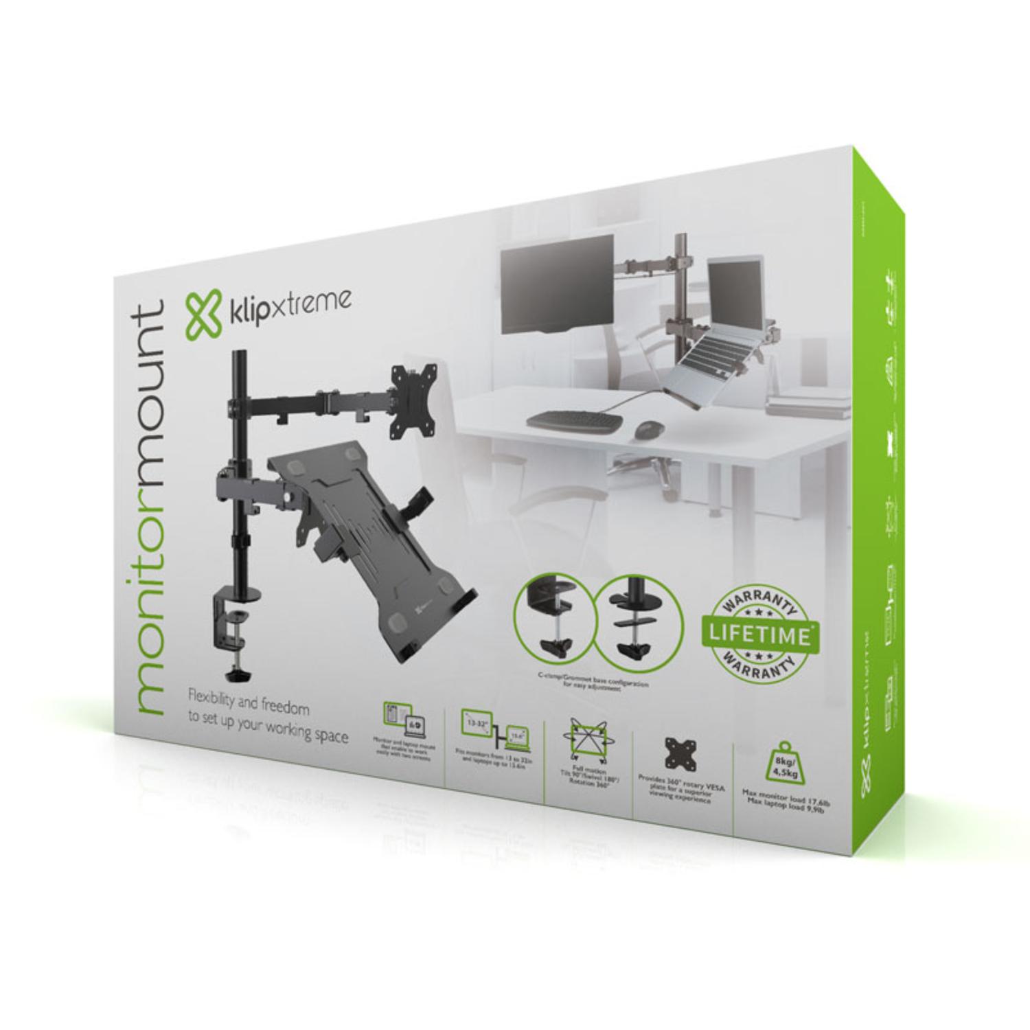 SOPORTE KLIP XTREME PANTALLA PLANA 32' NEGRO ESCRITORIO - 8