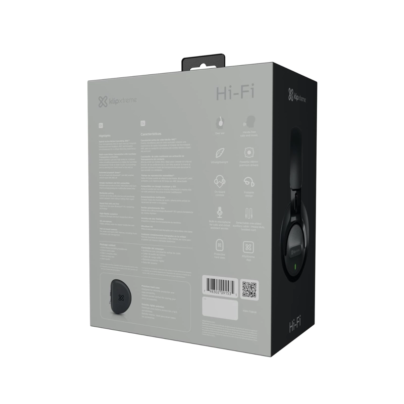 AUDIFONOS INALAMBRICO Y ALAMBRICO DIADEMA KLIP XTREME KNH-750GR NEGRO - 5