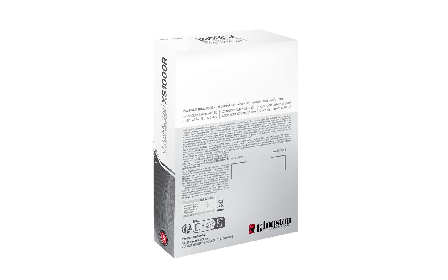 DISCO DE ESTADO SOLIDO EXTERNO KINGSTON XS1000 RED 1 TB - 6