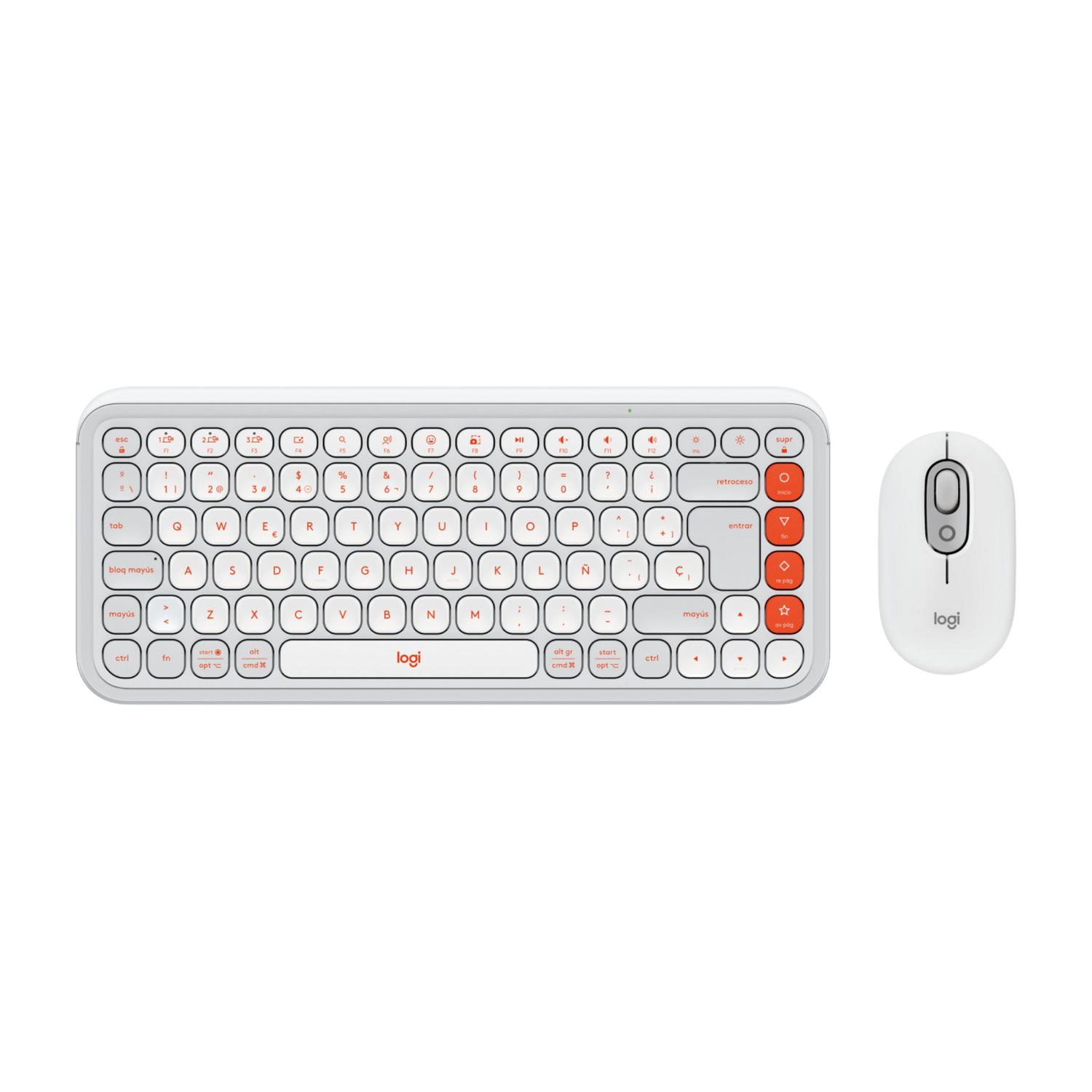 KIT TECLADO Y MOUSE INALAMBRICO LOGITECH POP ICON BLANCO ESPAÑOL - 1