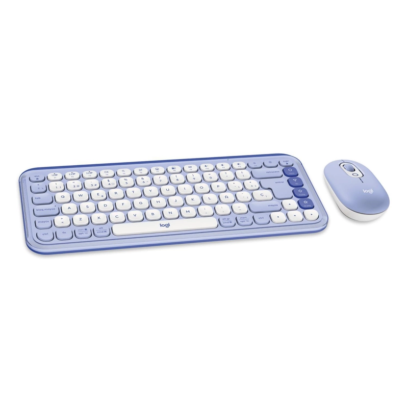 KIT TECLADO Y MOUSE INALAMBRICO LOGITECH POP ICON LILA ESPAÑOL - 2