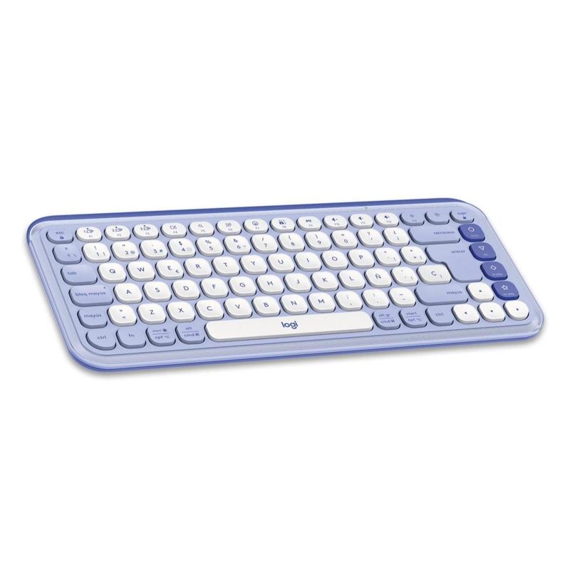 KIT TECLADO Y MOUSE INALAMBRICO LOGITECH POP ICON LILA ESPAÑOL - 3