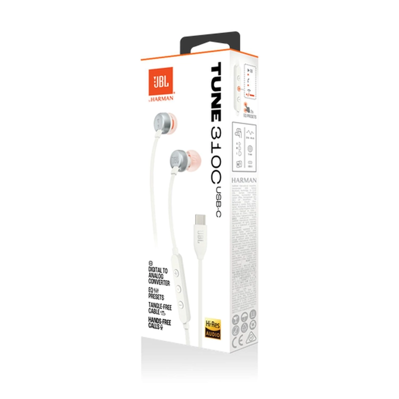 AUDIFONOS JBL TUNE 310C USB-C PURE BASS BLANCO - 8