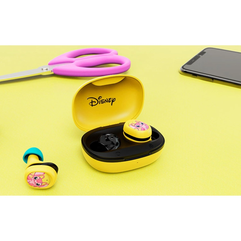 AUDIFONOS TWS STITCH INALAMBRICOS CON ESTUCHE CARGA AMARILLO - 4