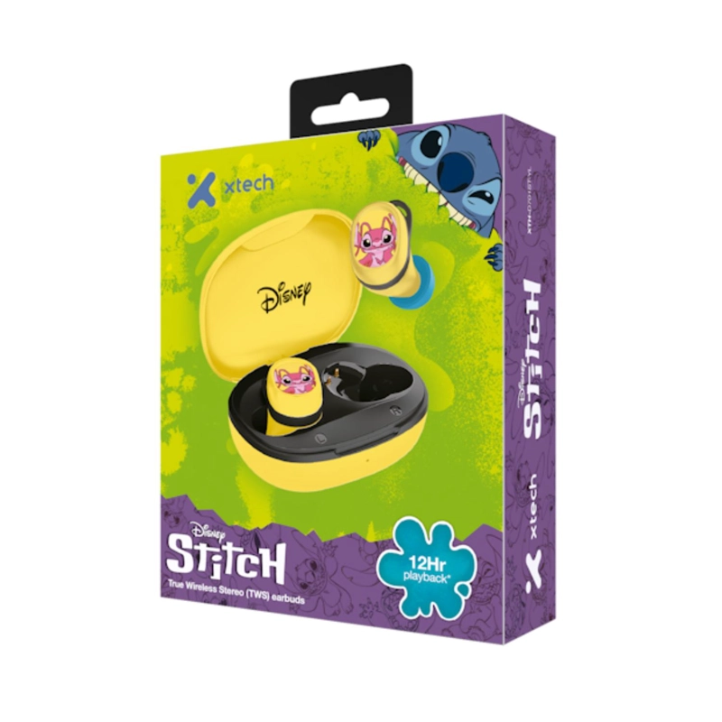 AUDIFONOS TWS STITCH INALAMBRICOS CON ESTUCHE CARGA AMARILLO - 7