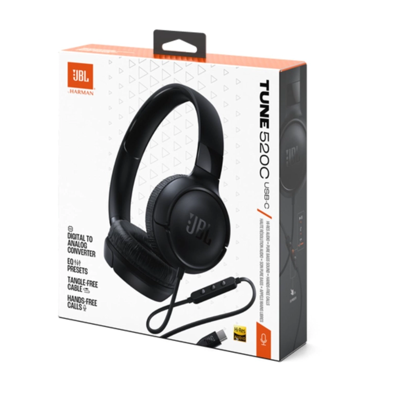 AUDIFONOS JBL TUNE 520C CON CABLE USB-C NEGRO - 8