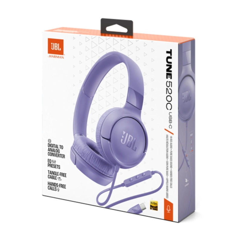 AUDIFONOS JBL TUNE 520C CON CABLE USB-C LILA - 8