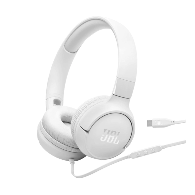 AUDIFONOS JBL TUNE 520C CON CABLE USB-C BLANCO - 1
