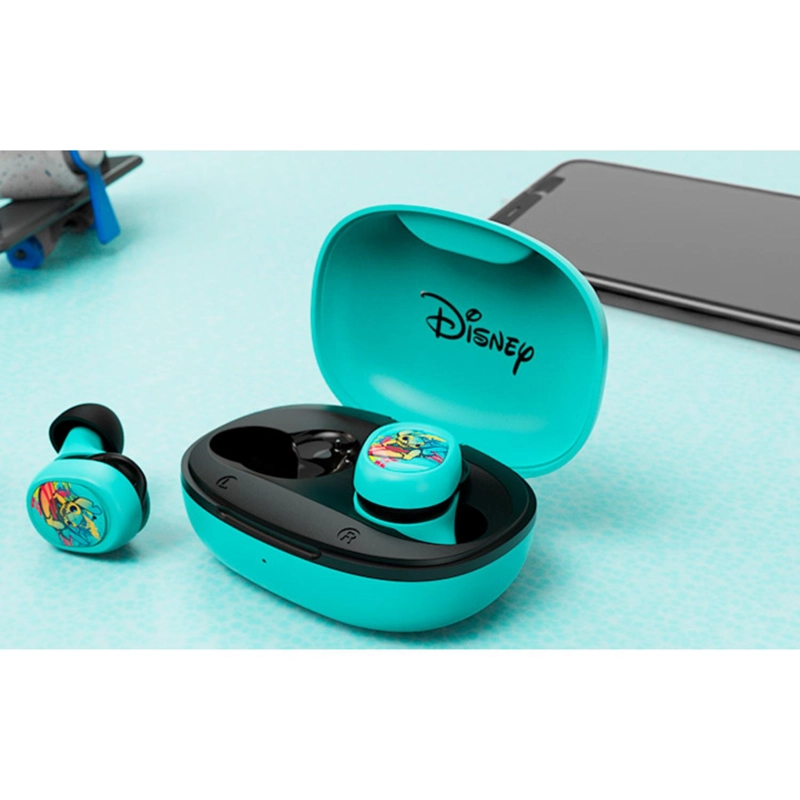 AUDIFONOS TWS STITCH INALAMBRICOS CON ESTUCHE DE CARGA AZUL - 3