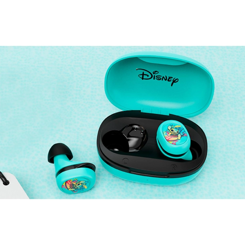 AUDIFONOS TWS STITCH INALAMBRICOS CON ESTUCHE DE CARGA AZUL - 5