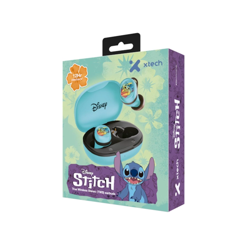 AUDIFONOS TWS STITCH INALAMBRICOS CON ESTUCHE DE CARGA AZUL - 7