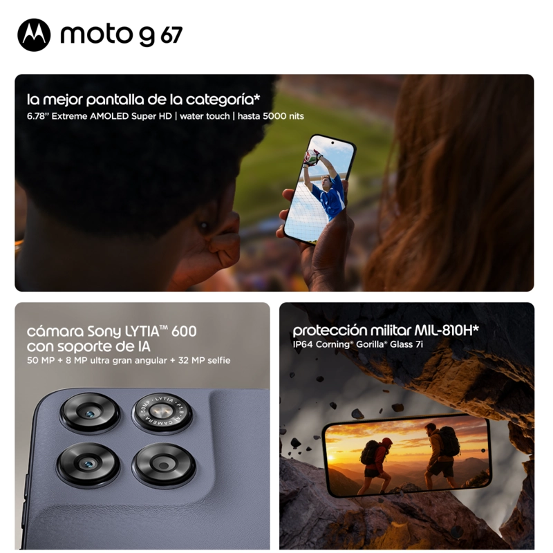 SMARTPHONE MOTOROLA MOTO G67 256GB 4GB 5G GRIS - 4