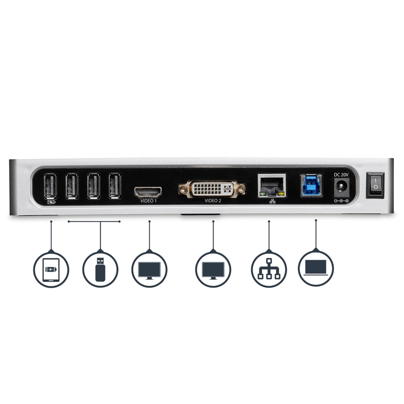 DOCKING STATION STARTECH DK30ADD USB 3.0 DUAL MONITOR - 5