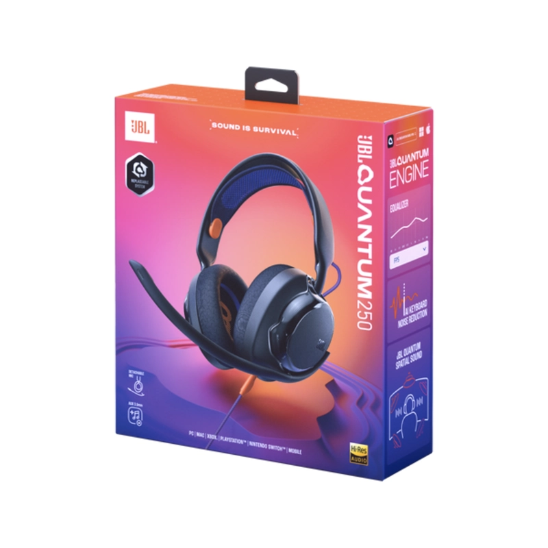 AUDIFONOS JBL QUANTUM 250 GAMING OVER EAR NEGRO - 6