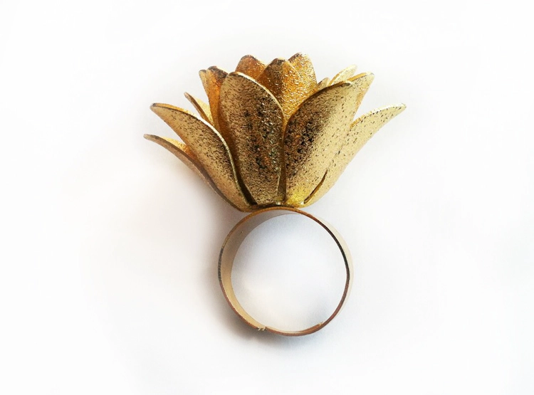 ANILLO FLOR DE ORO ESTUPRENDA - 1