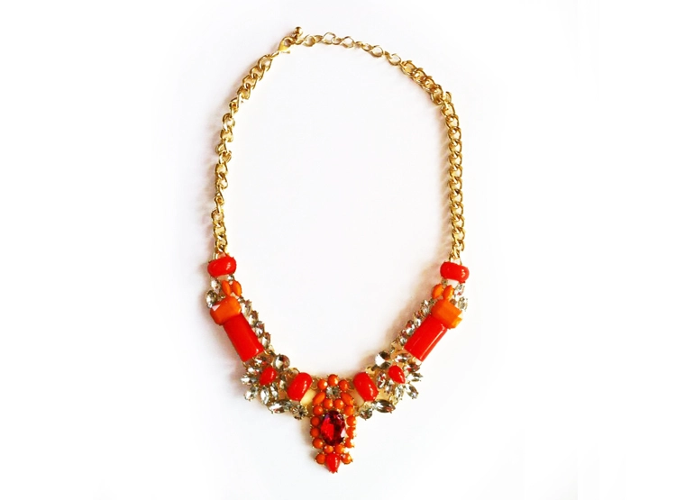COLLAR DE REINA NARANJA ESTUPRENDA - 1