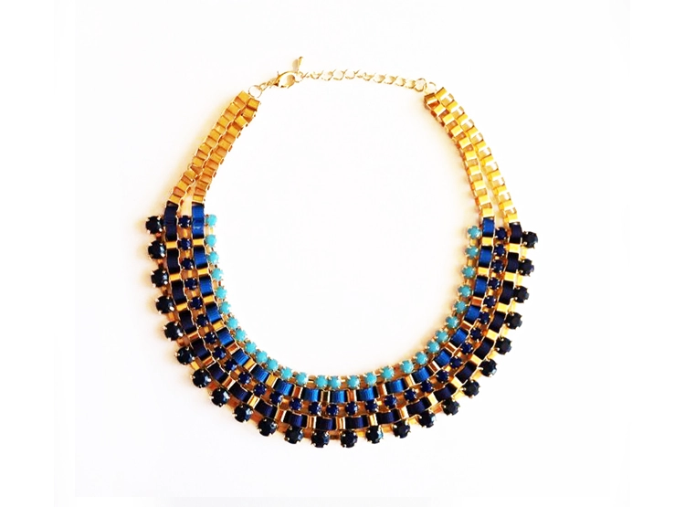 COLLAR MOSAICO AZUL DEGRADE ESTUPRENDA - 1