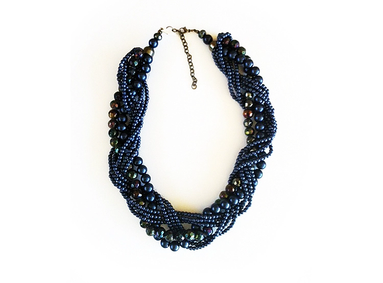 COLLAR TRENZA AZUL ESTUPRENDA - 1