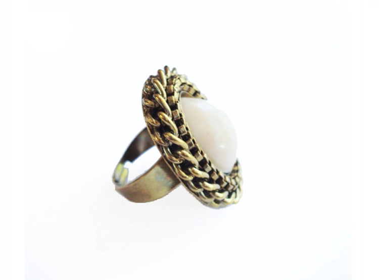 ANILLO BLANCO AJUSTABLE ESTUPRENDA - 1