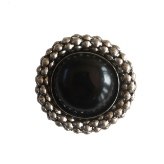 ANILLO AJUSTABLE NEGRO PLATA ESTUPRENDA - 1