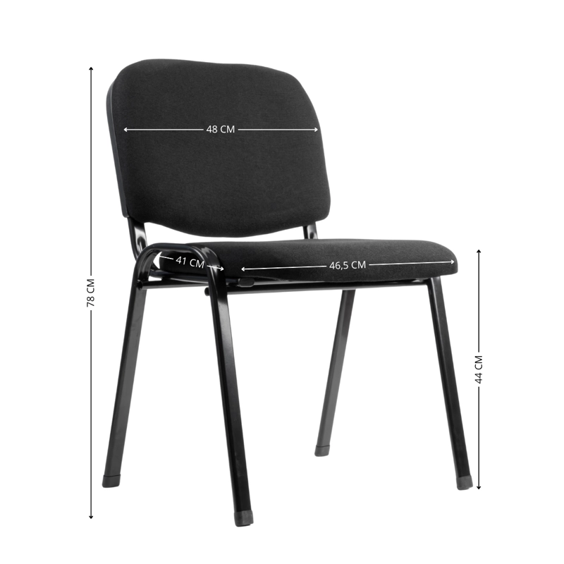 SILLA VISITA ISO ACOLCHADA EN COLOR NEGRO - 3
