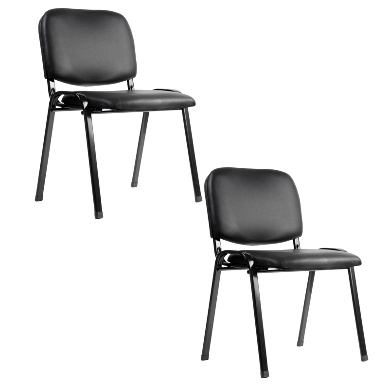 PACK 2 SILLAS VISITA ISO TAPIZADA ECOCUERO RECEPCIÓN CACINO - 1