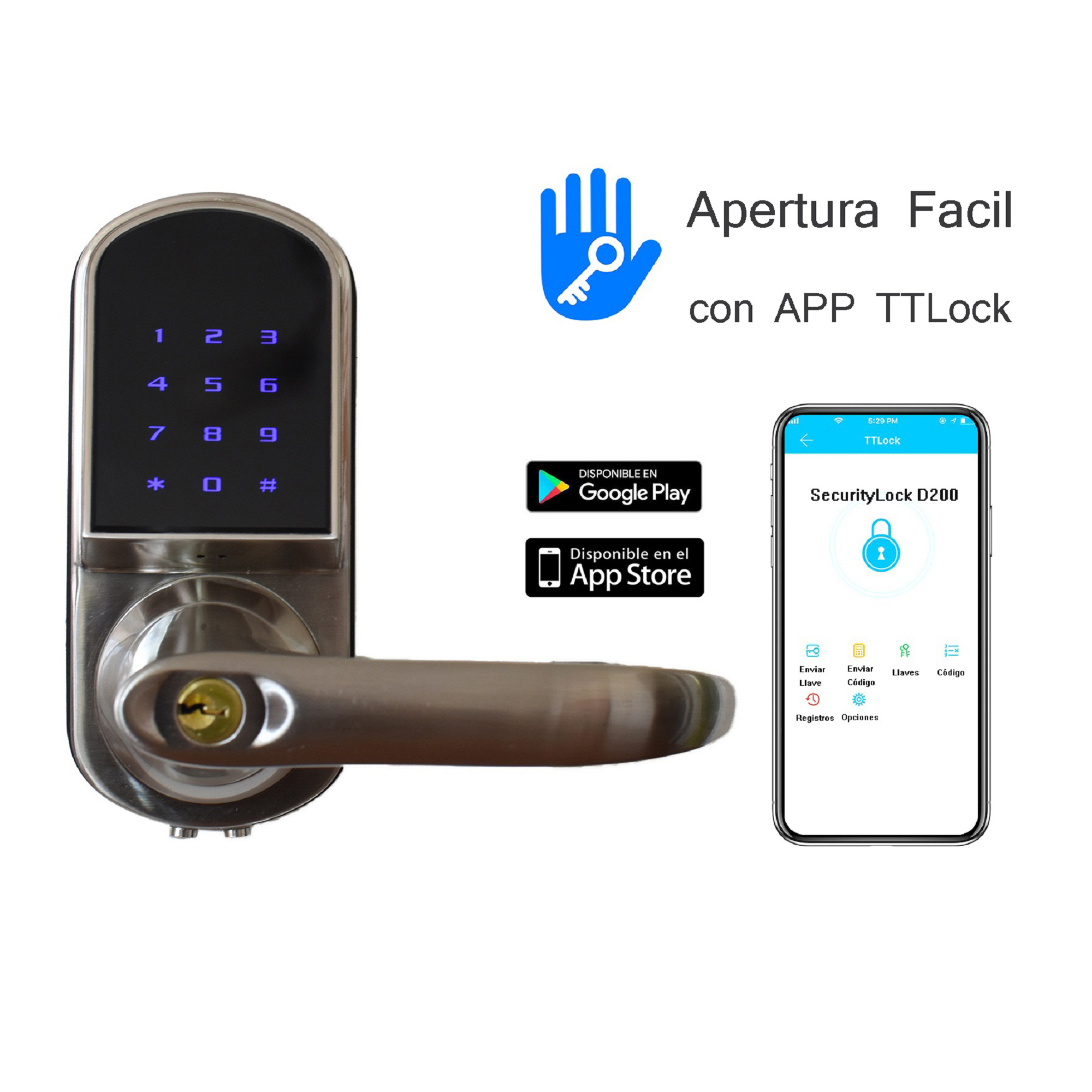 CERRADURA DIGITAL D200 SMARTHOME IZQUIERDA - 3