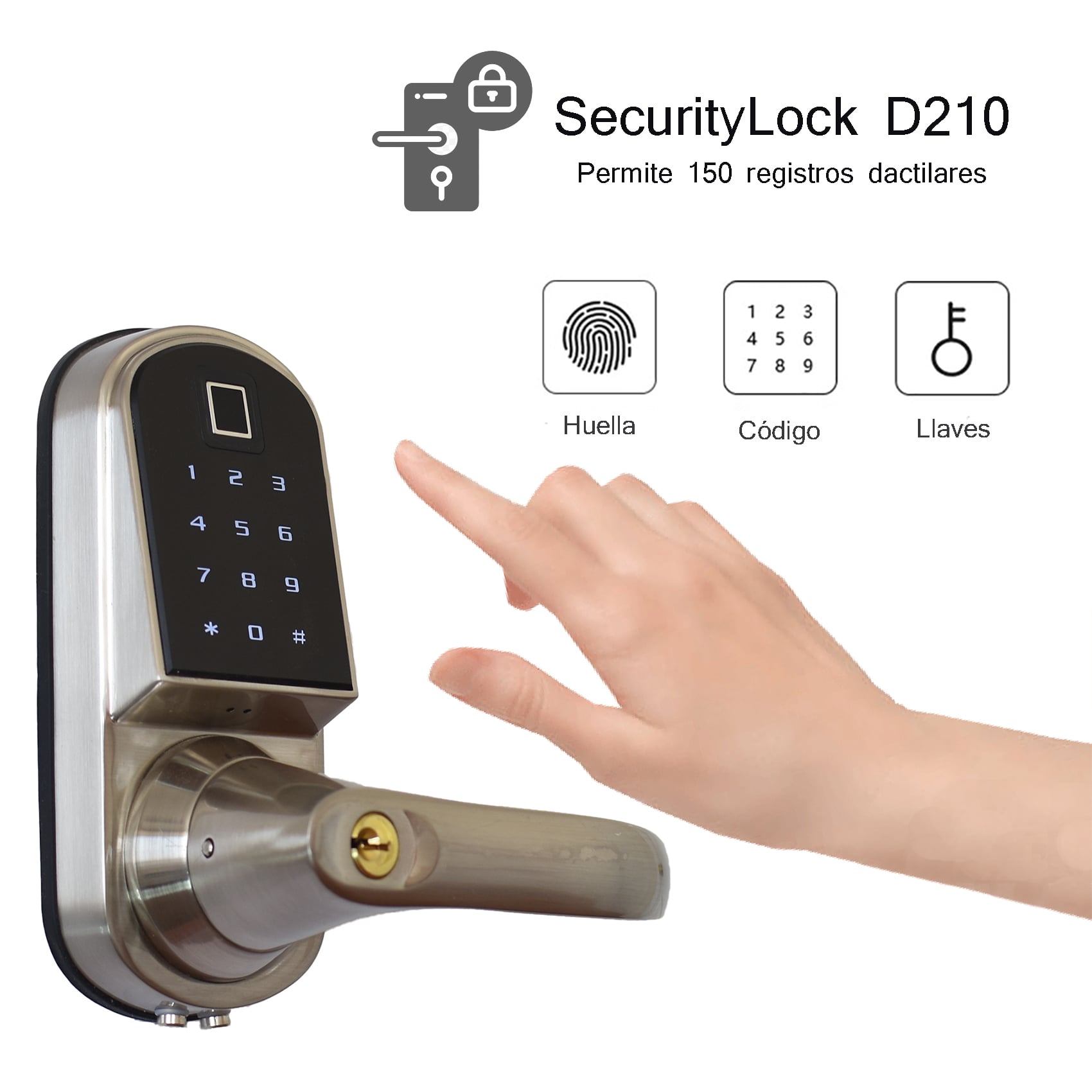 CERRADURA SECURITYLOCK D210 FINGERPRINT IZQUIERDA - 1