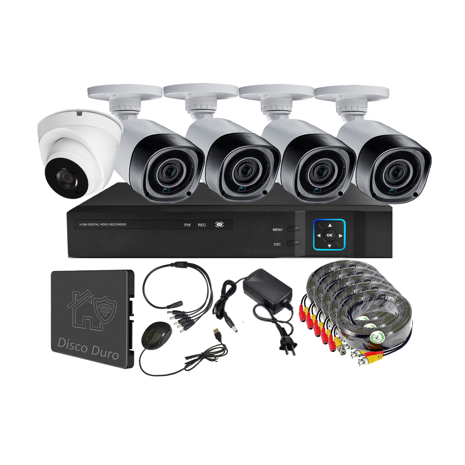 KIT VIPA M51LDD 5 CÁMARAS HD CON DISCO DURO M51LD - 1
