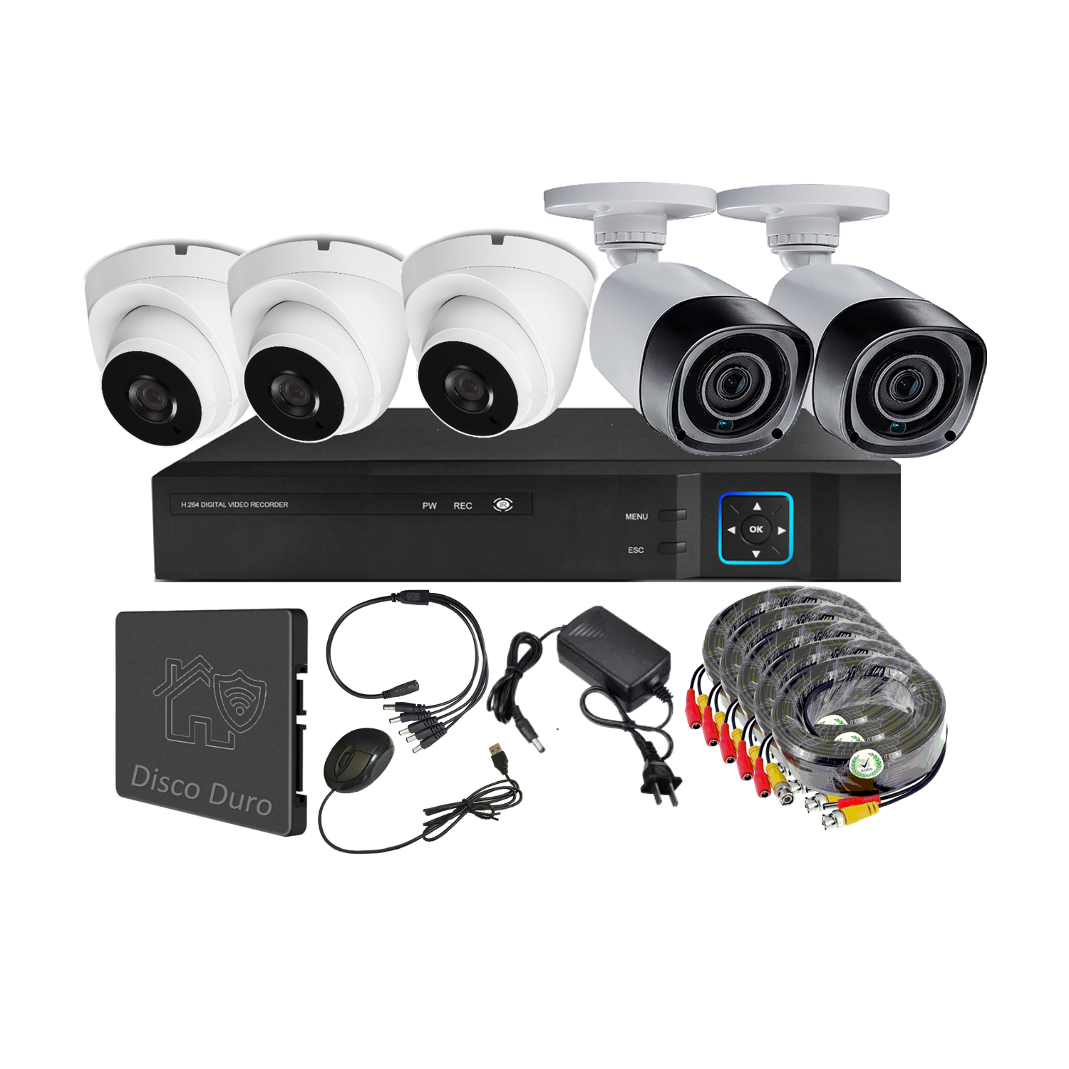 KIT VIPA M52LDD 5 CÁMARAS HD CON DISCO DURO M52LD - 1