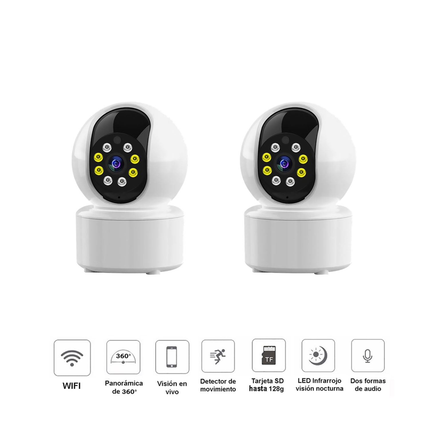 KIT VIPA 2 CAMARAS SEGURIDAD INTERIOR IP WIFI R55 - 1