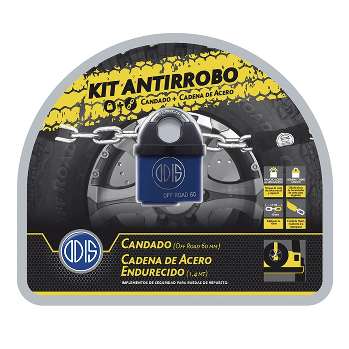 SET ODIS AUTO OFF ROAD CANDADO OR 60 MM + CADENA 10X1.4 MT BT - 2