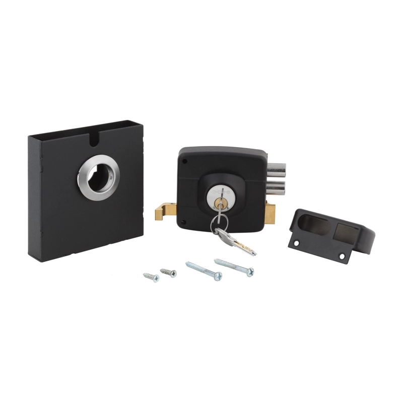 CERRADURA ODIS SOBREPONER 323 REJAS PORTONES CON CAJA - NEGRO - 4