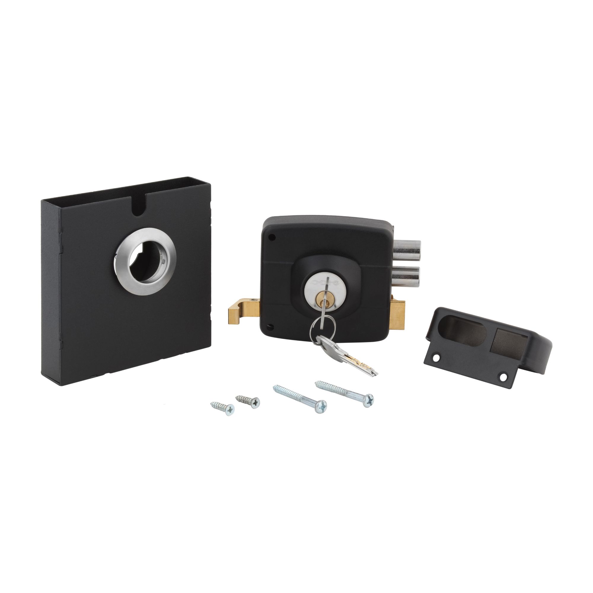CERRADURA ODIS SOBREPONER 323 REJAS PORTONES CON CAJA - NEGRO - 4