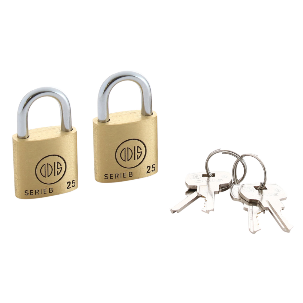 PACK ODIS 2 CANDADOS B25 25 MM LLAVES IGUALES - 2