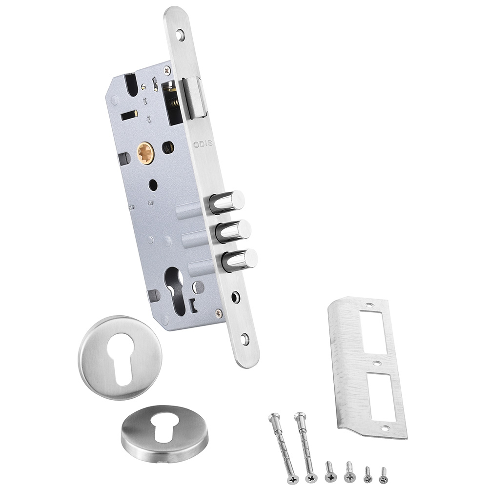 CERRADURA EMBUTIR ODIS 301 MULTIFUNCION - PLATA - 7