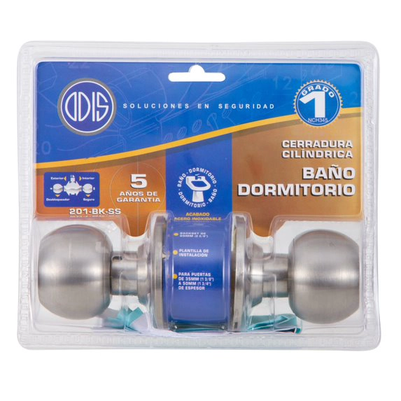 CERRADURA ODIS CILÍNDRICA 201 BAÑO - PLATA - 6