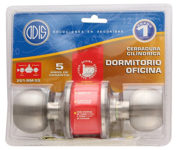 CERRADURA ODIS CILÍNDRICA 201 DORMITORIO - PLATA - 6