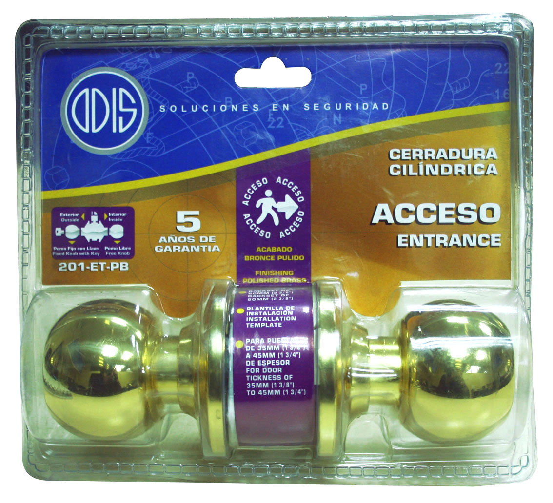 CERRADURA ODIS CILÍNDRICA 201 ACCESO - BRONCE PULIDO - 6