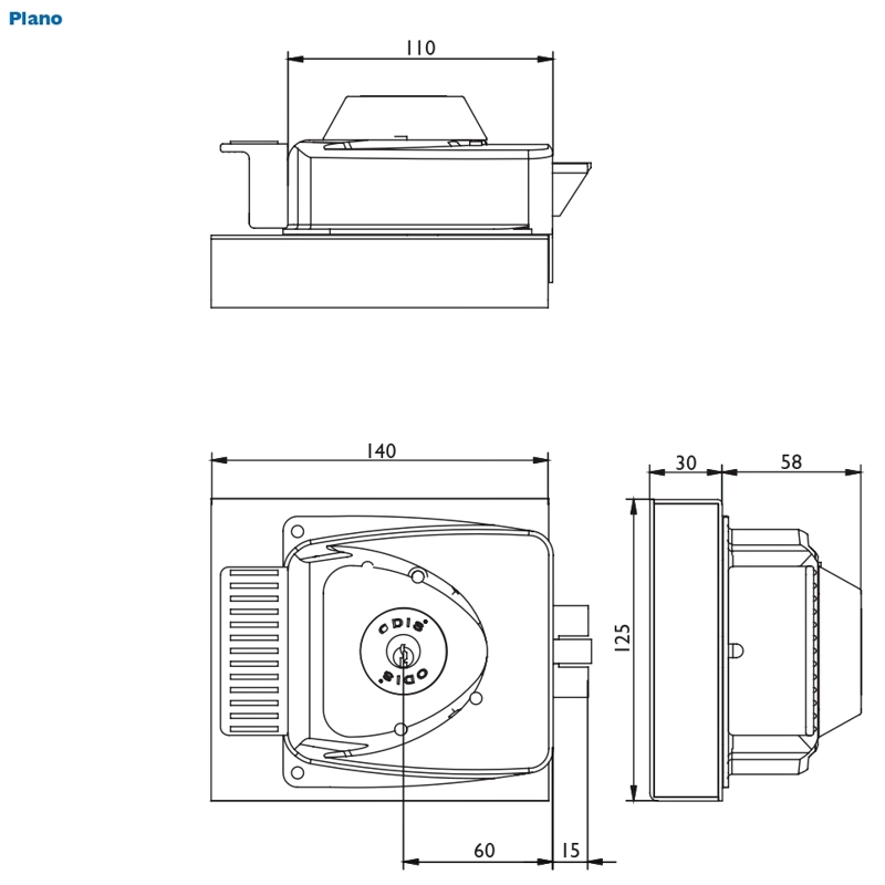 KIT ODIS CERRADURA ELÉCTRICA SOBREPONER 783 + TRANSFORMADOR - 7