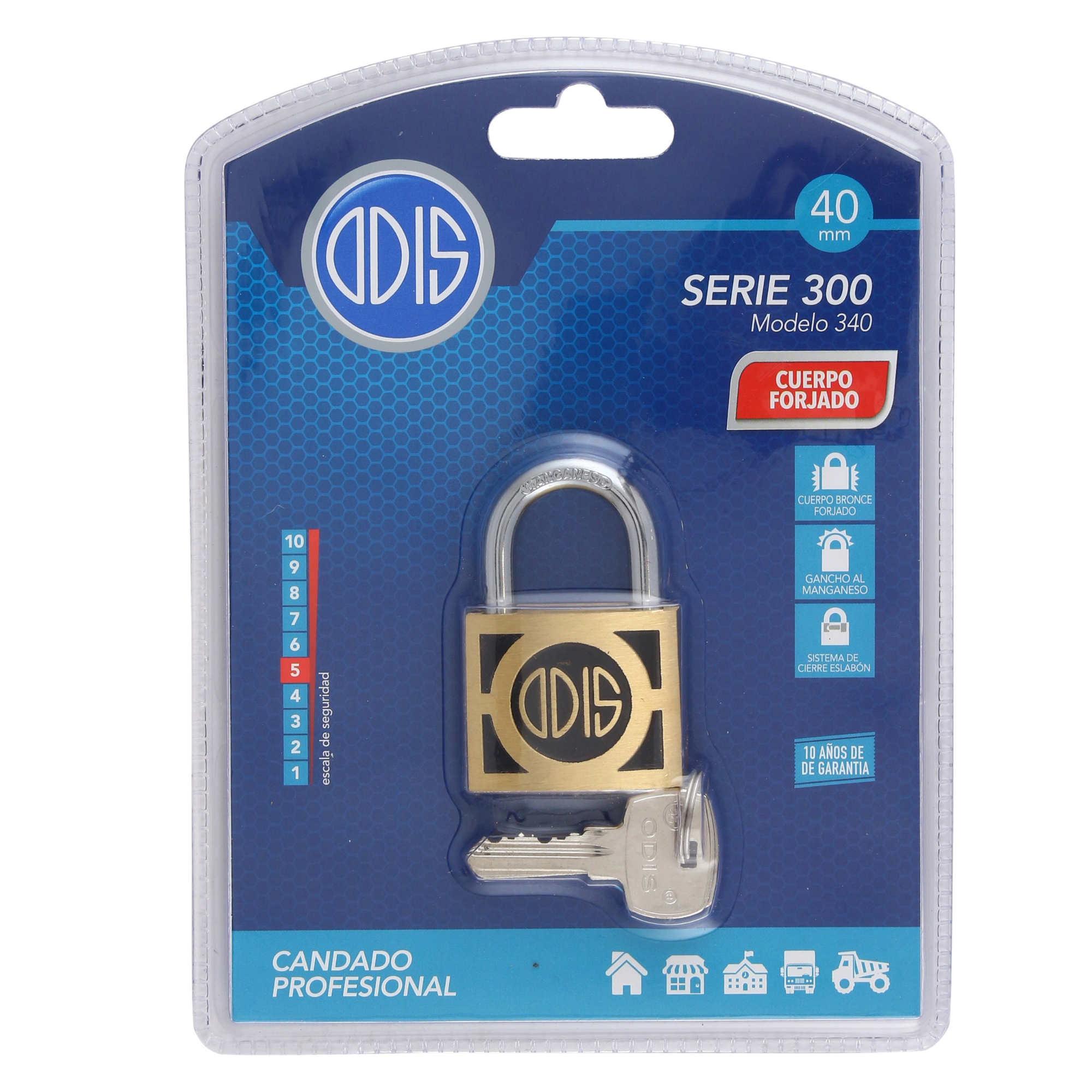 CANDADO ODIS 340 40 MM BRONCE FORJADO - 7