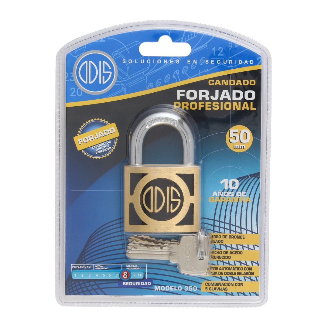 CANDADO ODIS 350 50 MM BRONCE FORJADO - 7