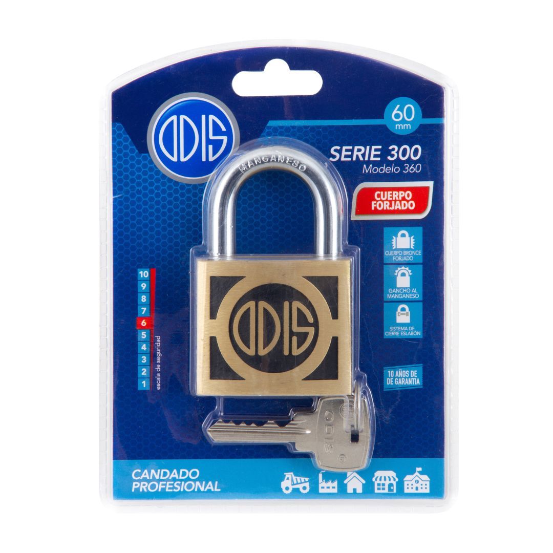 CANDADO ODIS 360 60 MM BRONCE FORJADO - 8