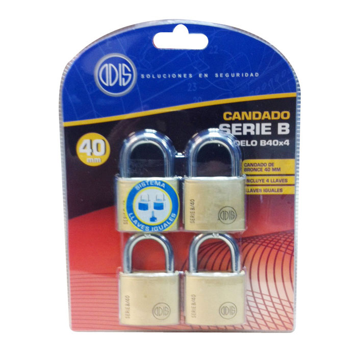 PACK ODIS 4 CANDADOS B40 40 MM LLAVES IGUALES - 5