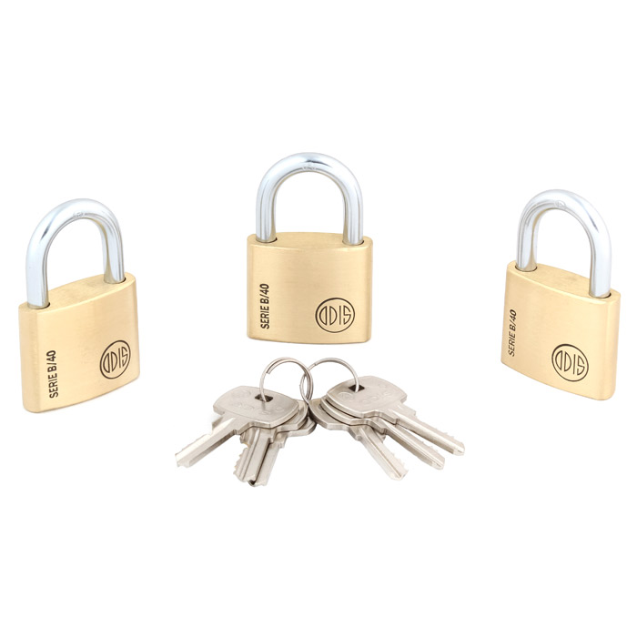 PACK ODIS 3 CANDADOS B40 40 MM LLAVES IGUALES - 3