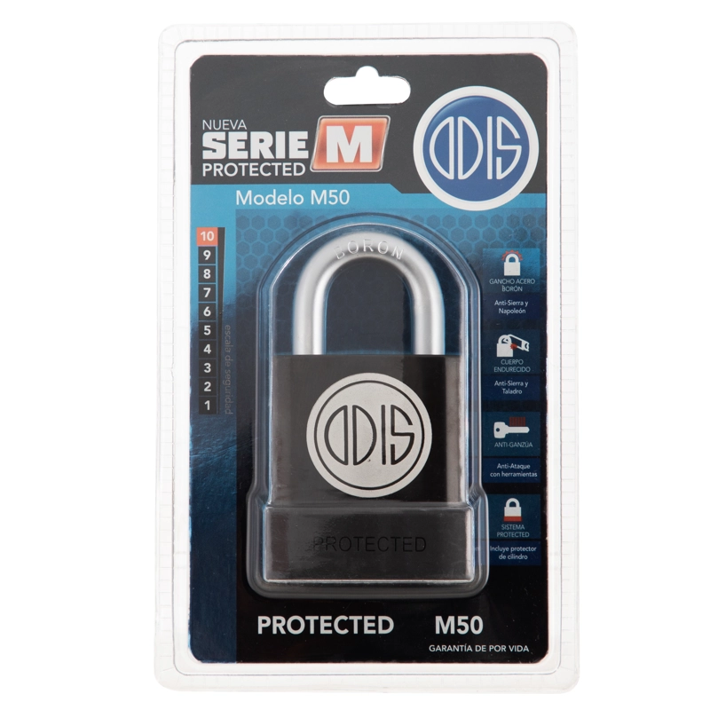 CANDADO ODIS M50 PROTECTED 54MM - EN COLOR NEGRO - 8