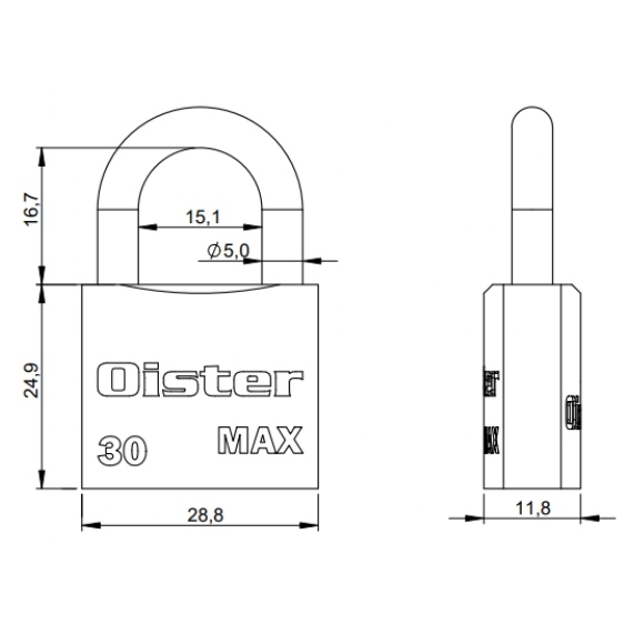 CANDADO OISTER MAX 30MM - 3