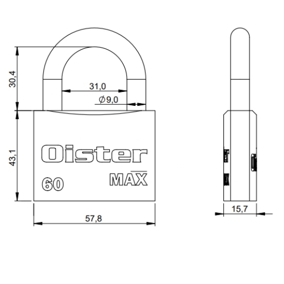 CANDADO OISTER MAX 60MM - 3