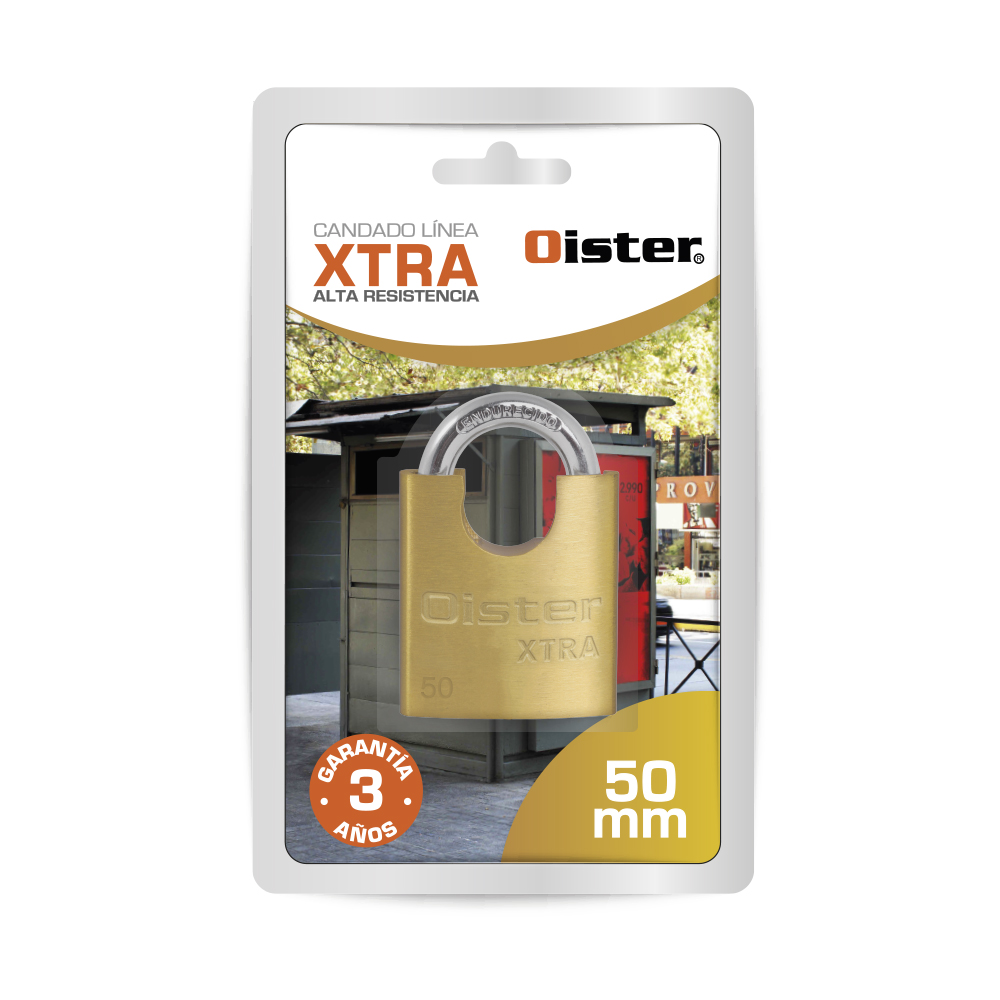 CANDADO OISTER XTRA HOMBROS 50 MM FIERRO BRONCE - 9