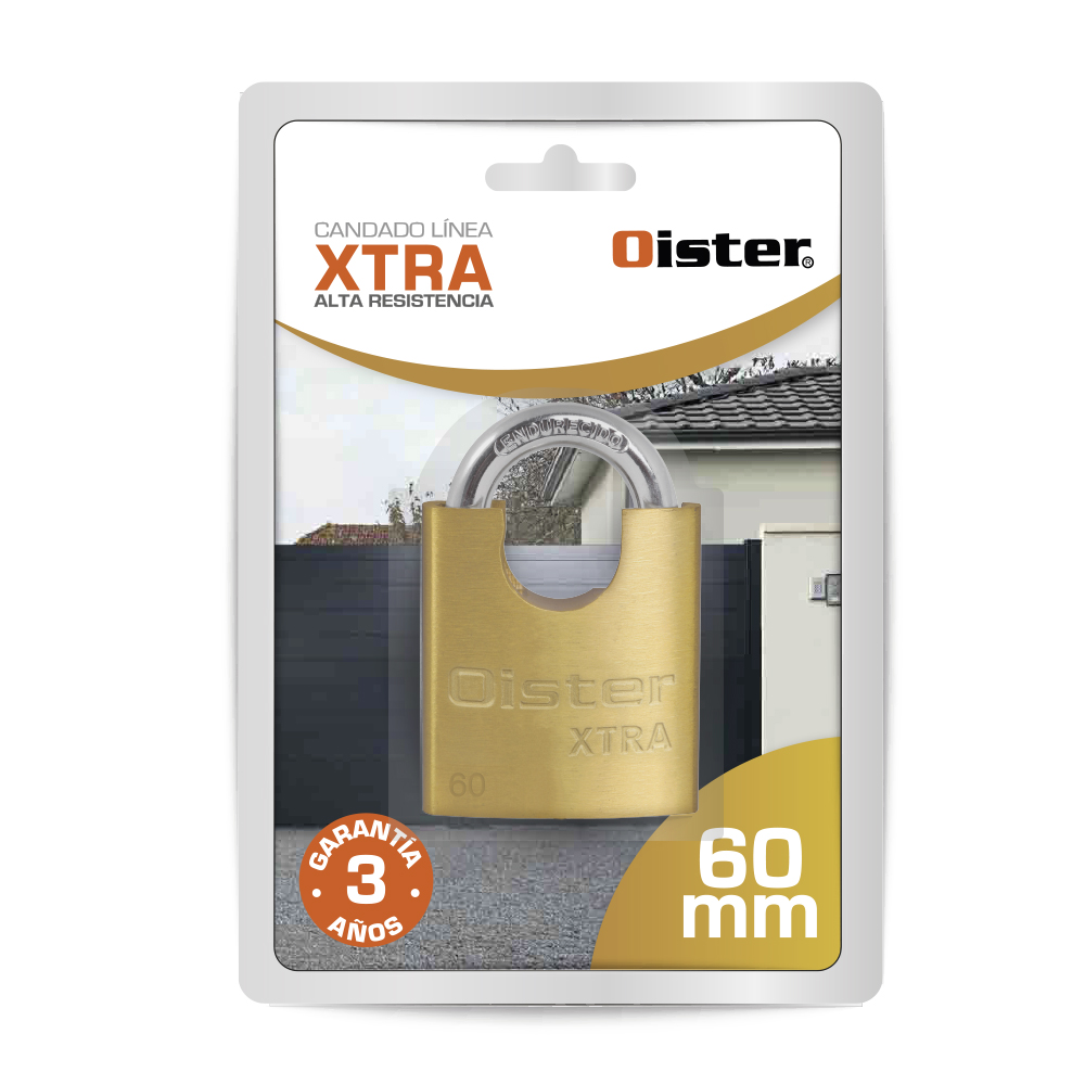 CANDADO OISTER XTRA HOMBROS 60 MM FIERRO BRONCE - 7